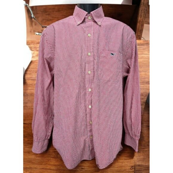 Vineyard Vines Mens Red Check Tucker Shirt Medium - Picture 1 of 7